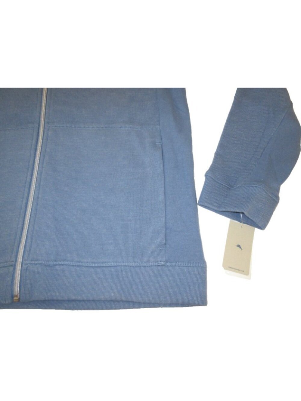 Men's Tommy Bahama full zipper sweatshirt Light Denim Blue Size Small NWT - Picture 5 of 6